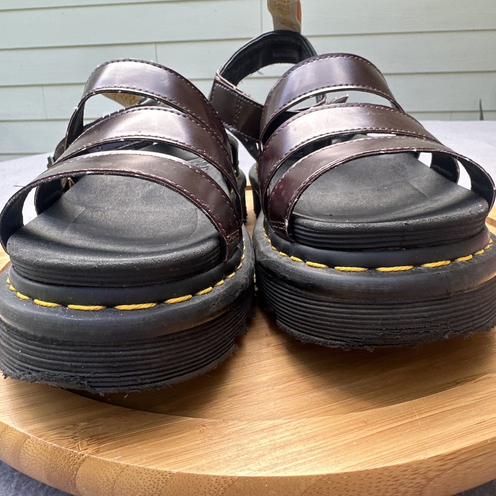 Dr. Martens Vegan Blaire Felix Gladiator Chunky Sandals Womens Size 9 Oxblood - Picture 6 of 10
